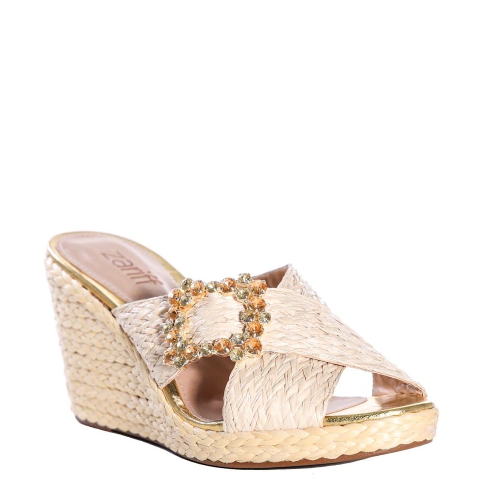 Tamanco Feminino Zariff Ráfia Ouro