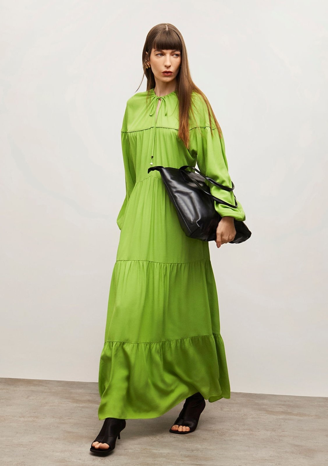 Imagem principal Vestido Iódice Solto Decote V Manga Longa Longo IÓDICE verde