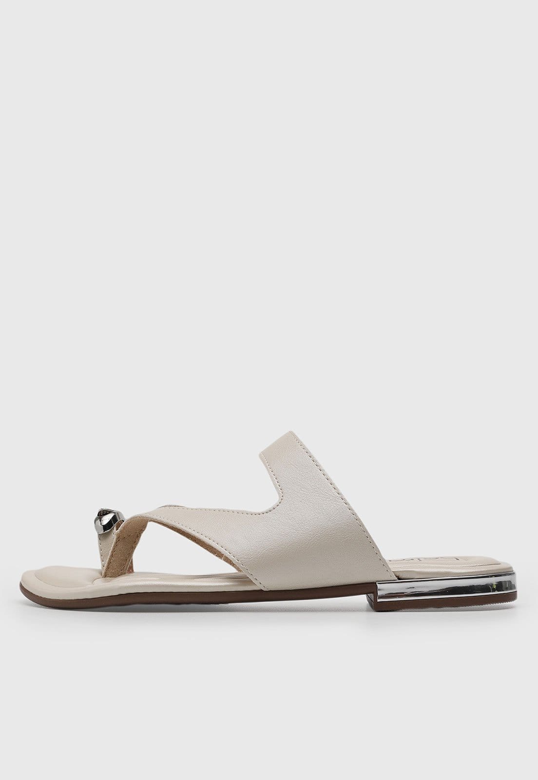 Rasteira Feminina Beira Rio Tiras Off-White