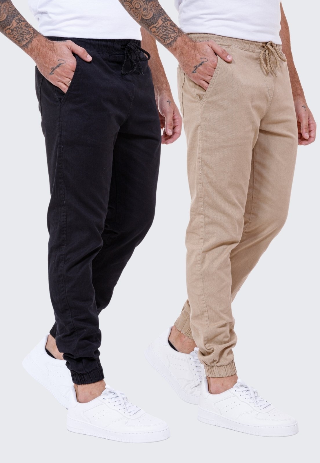 Imagem principal Kit 2 Calça Jogger Sarja Masculina Daze Modas e Daze Modas bege/preto