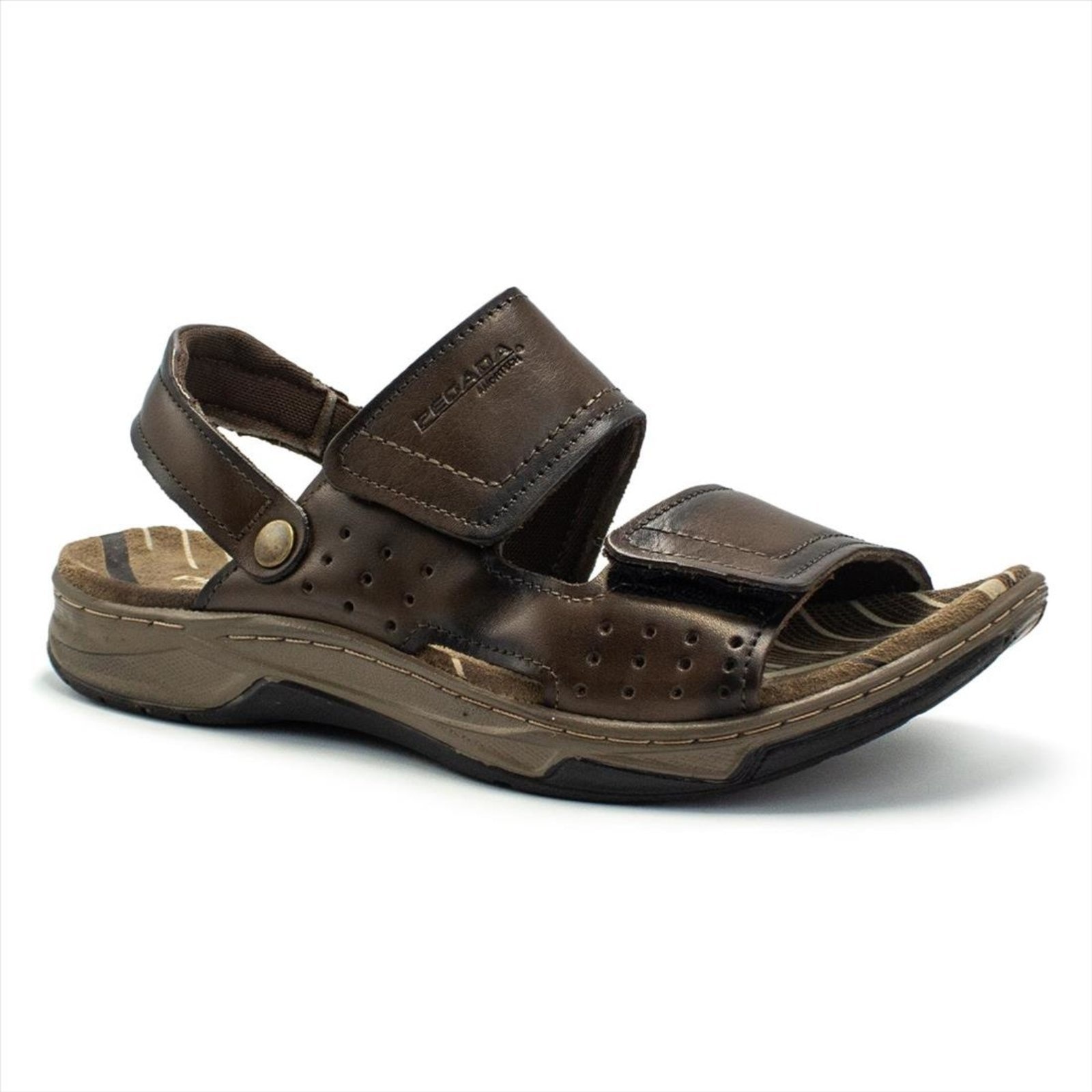 Imagem principal Sandália Pegada Masculina Couro Tiras Duplas 2 em 1 132254 PEGADA marrom