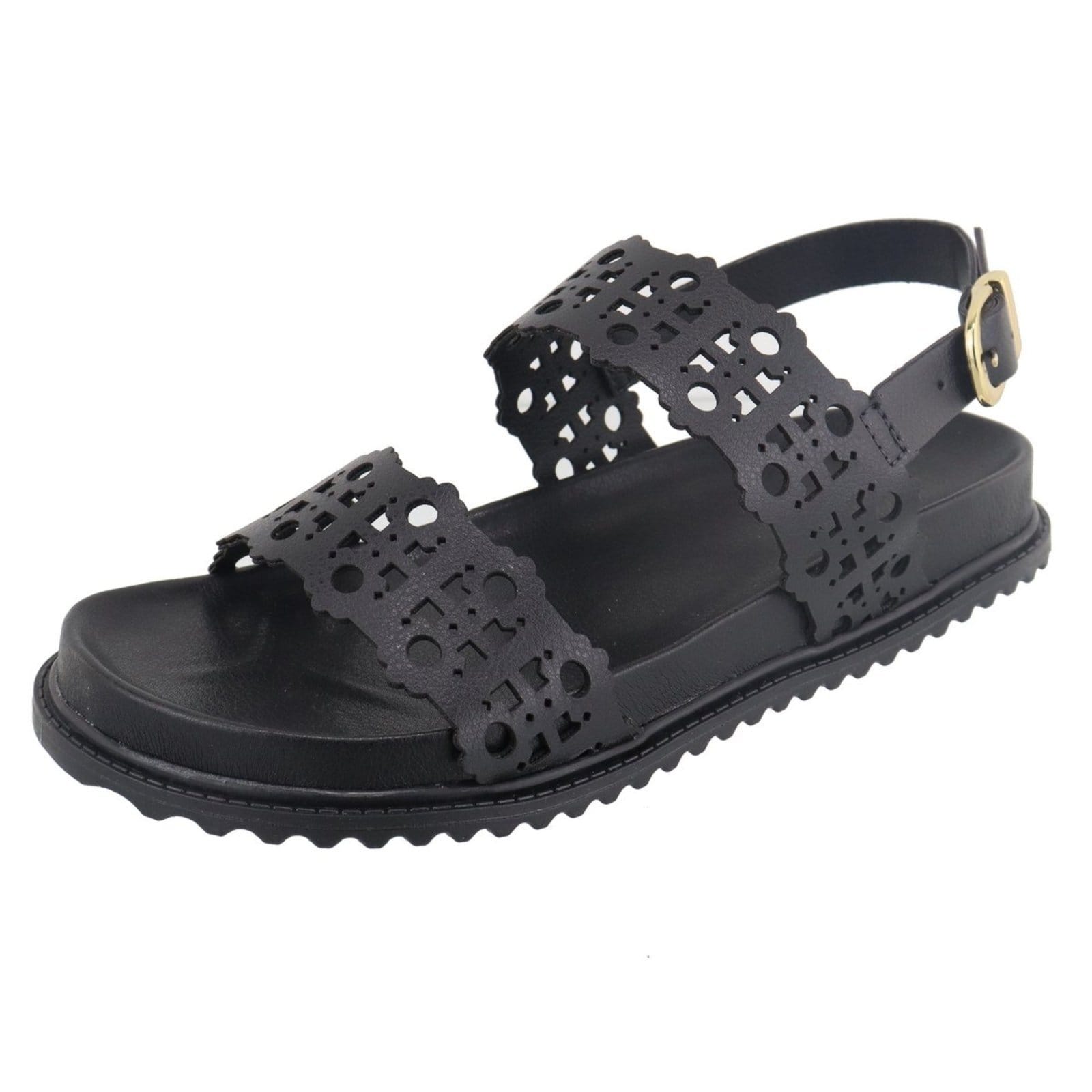 Sandália Papete Feminina Paula B Com Recorte a Laser E Amarração No Tornozelo Conforto