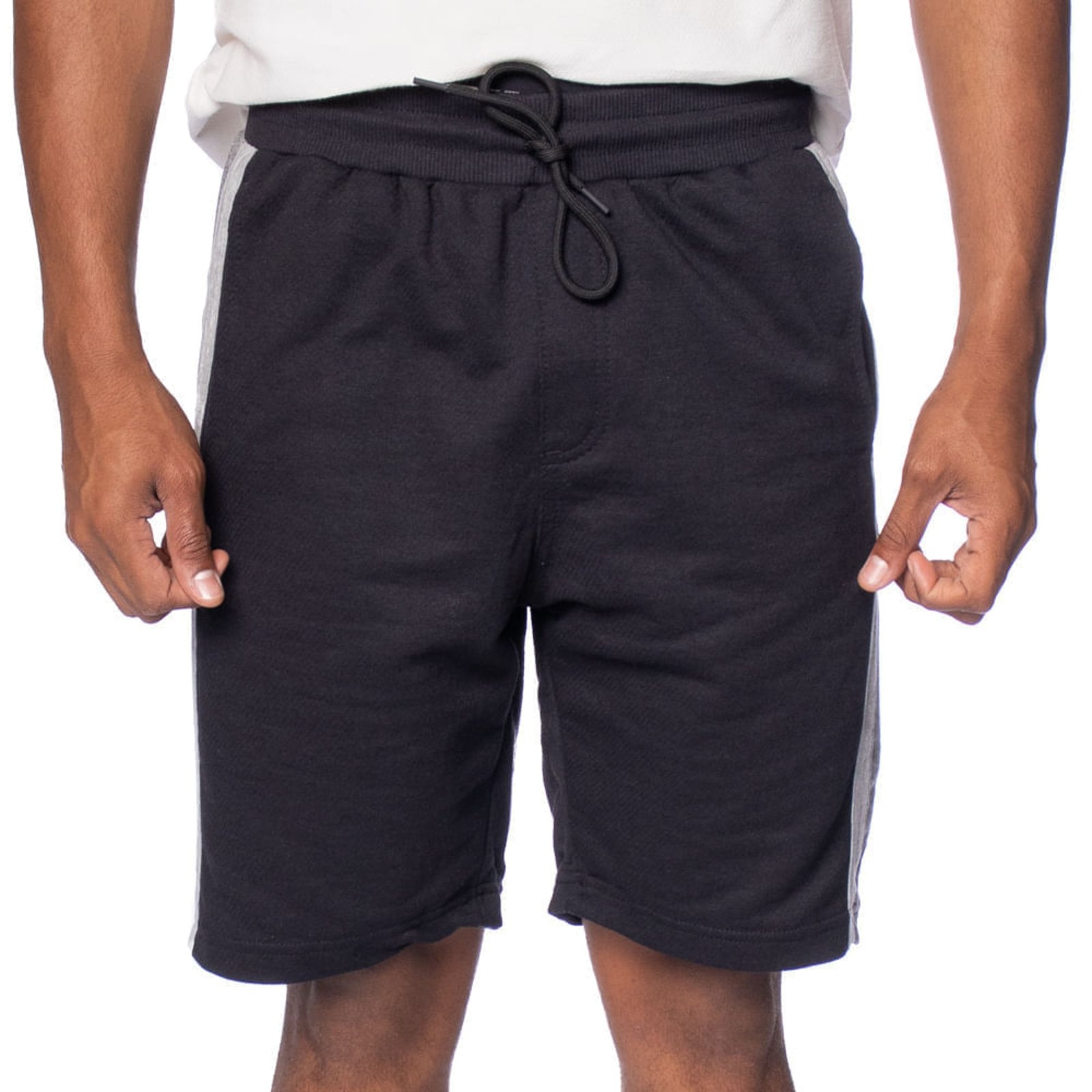 Imagem principal Bermuda Masculina Gangster Moletom Listras Preto Gangster cinza