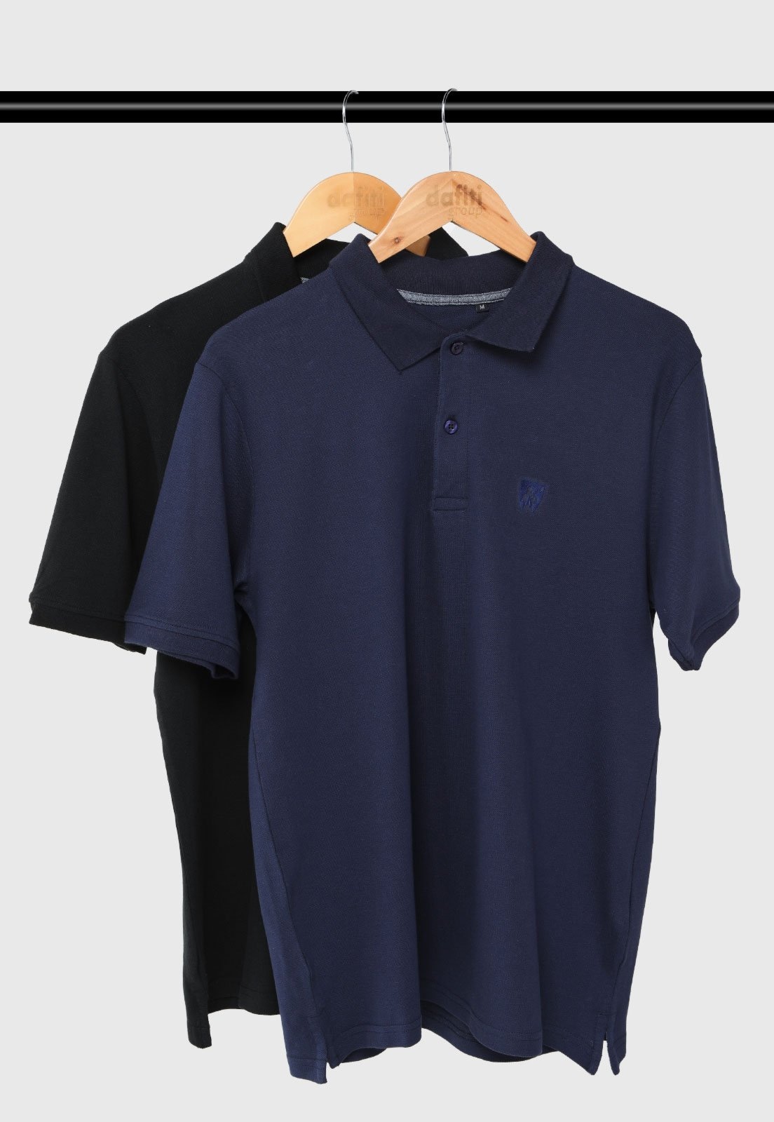 Imagem principal Kit 2 Camisas Polo Masculina MR Kitsch Slim Preta e Azul Marinho MR. KITSCH preto azul