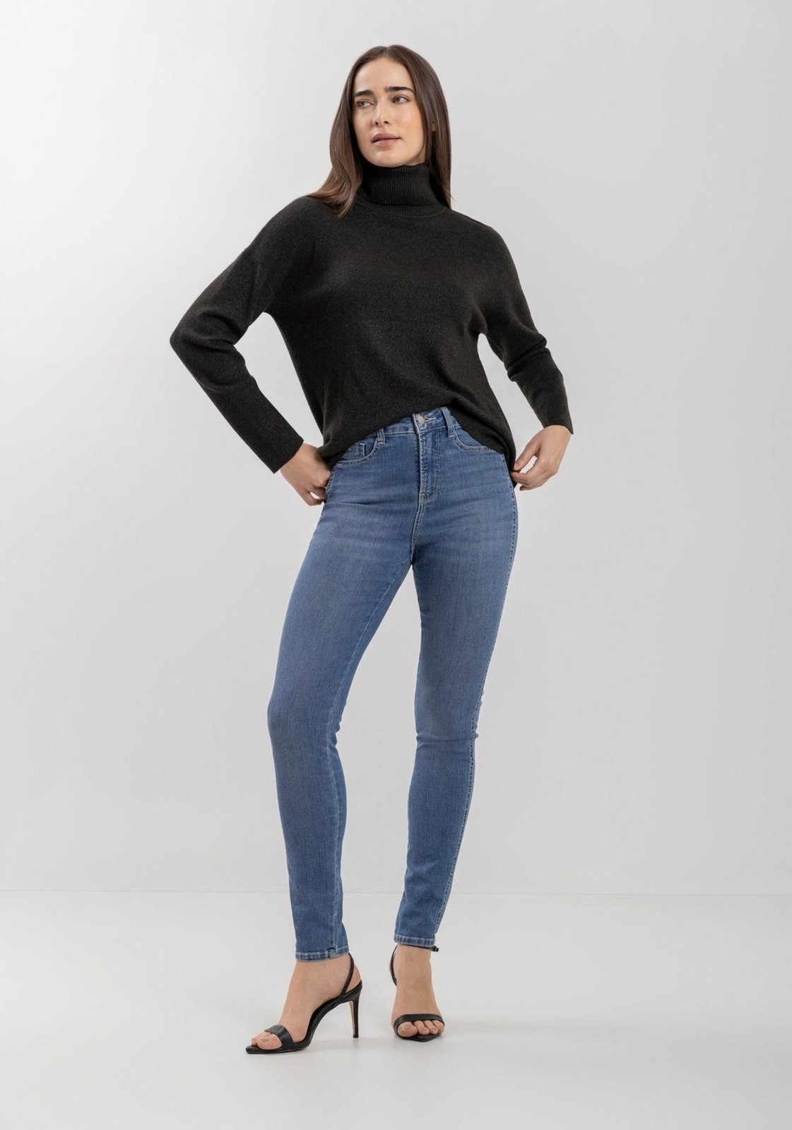 Imagem principal Calça Jeans Skinny Com Cintura Alta E Tecnologia Perfect Lez a Lez azul