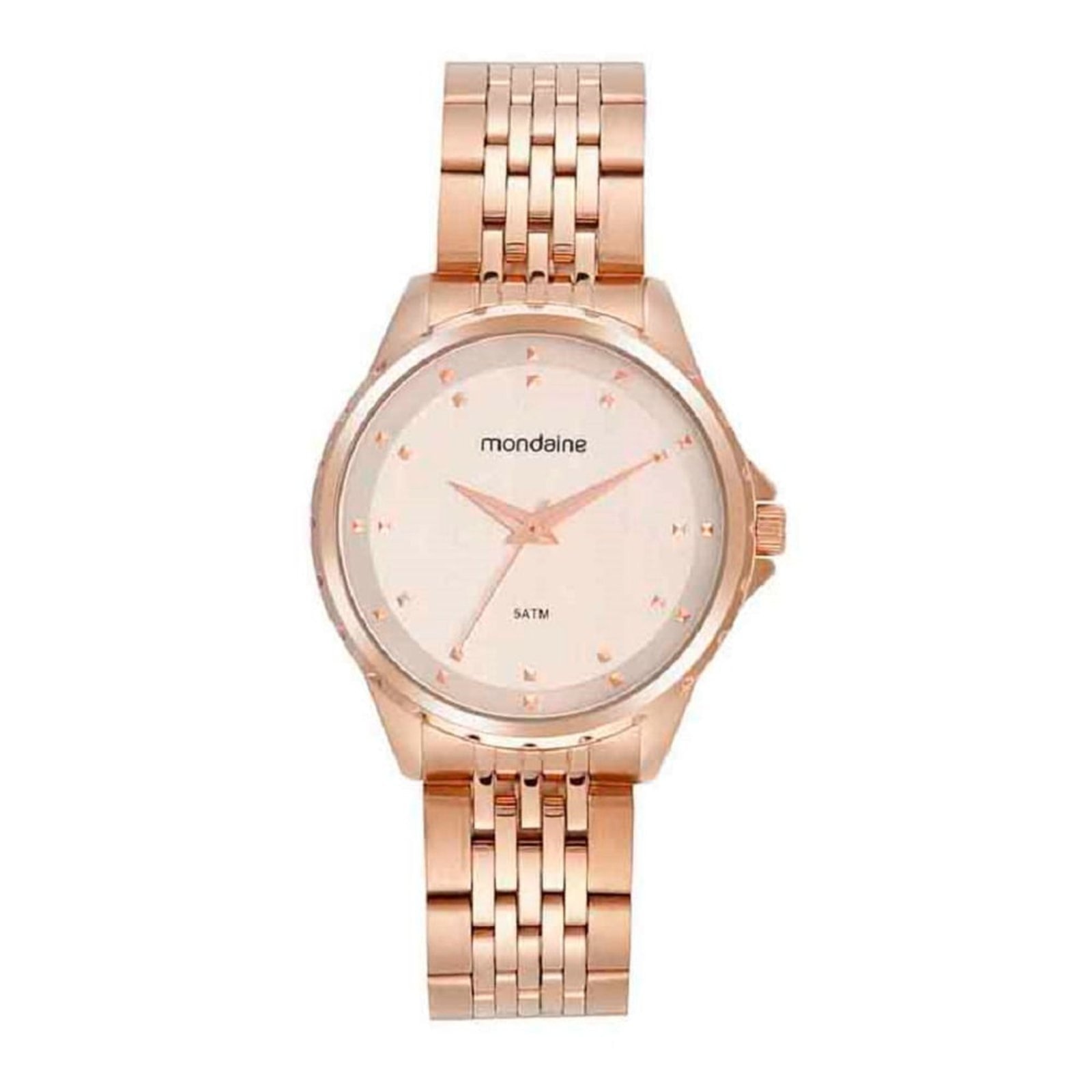Imagem principal Relógio Feminino Rose Gold Rosa Redondo Aço Delicado Mondaine rosa rose