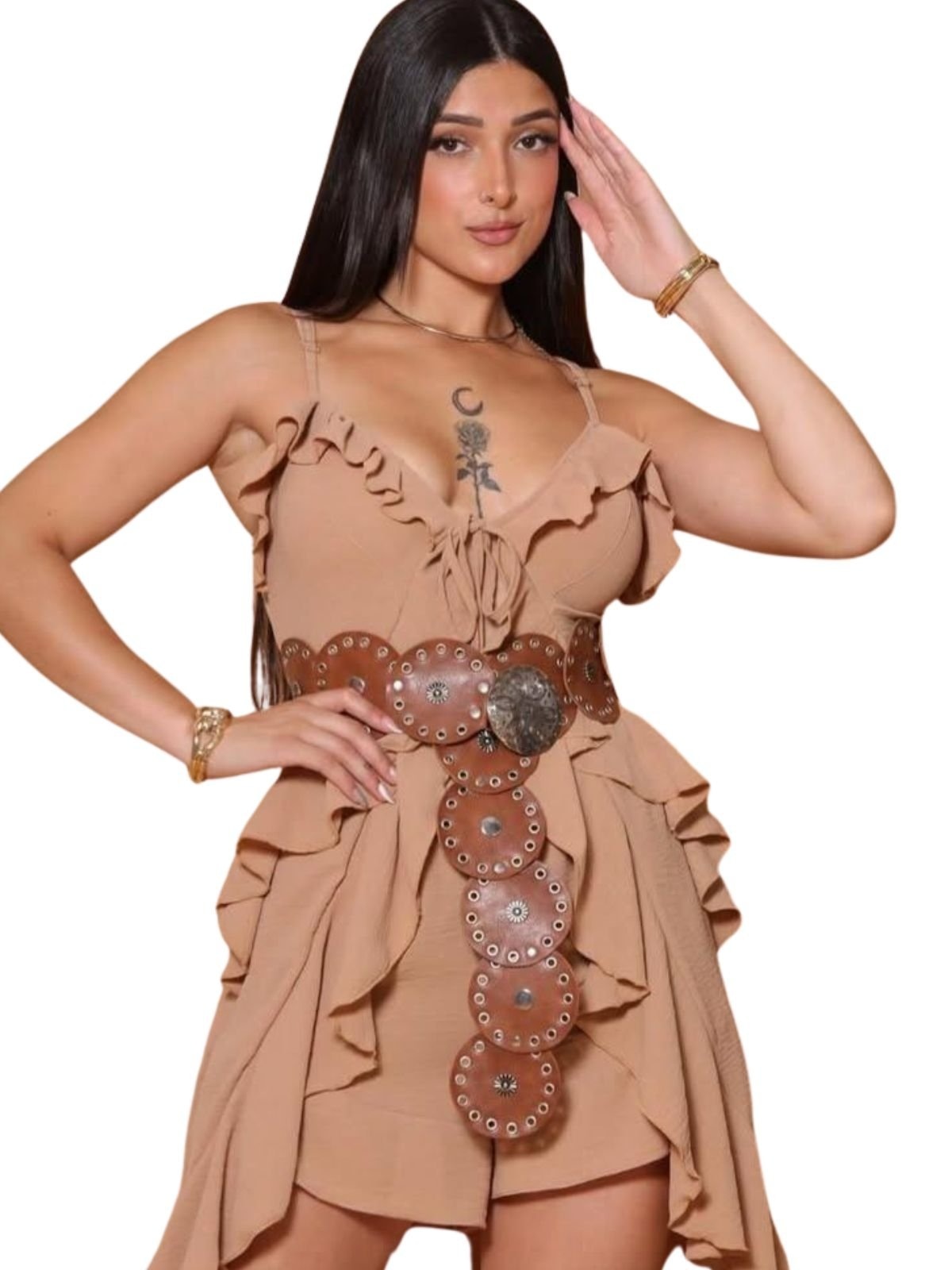 Imagem principal Conjunto Summer Body Feminino com Babados Summer Body bege