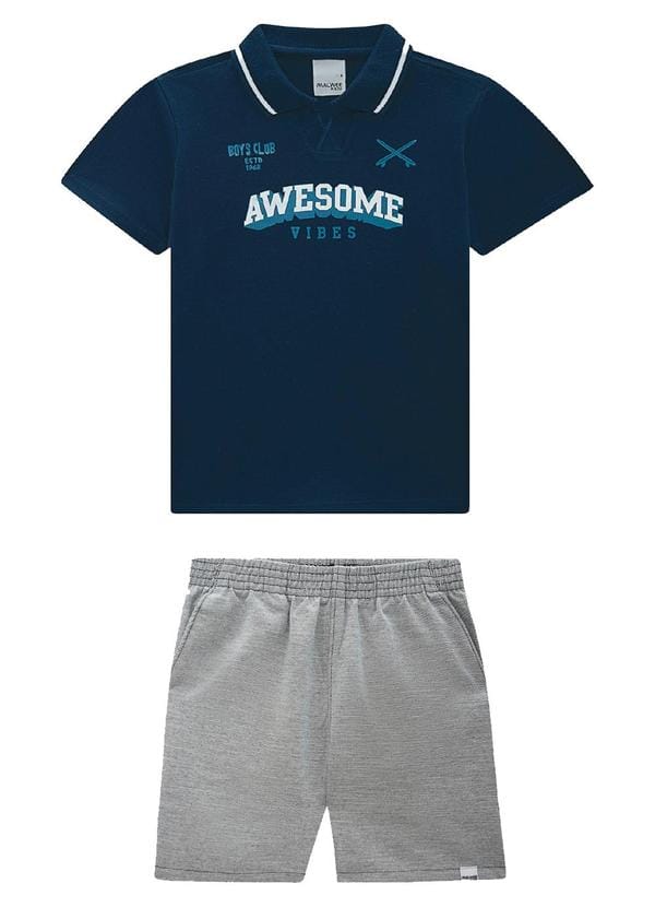 Conjunto Awesome Vibes Azul Marinho